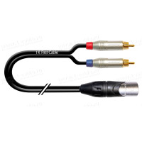 1T-AIC73-10 Аудіокабель перехідний, XLR3 штекер> 2x RCA штекер, діаметр-4.8х9.0 мм