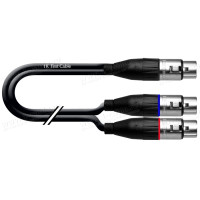 1T-AIC79-07 Аудіокабель перехідний, XLR5 гніздо > 2х XLR3 гніздо, діаметр - 3.4x7.0 мм, колір - чорний