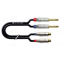 1T-AIC8-01 - Аудіокабель перехідний, 2х Jack 6,3 mono штекер > 2х RCA гніздо