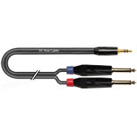 1T-AIC9-00.5G Аудіокабель перехідний, Grade, Jack 3.5 stereo штекер > 2x Jack 6.3 mono штекер