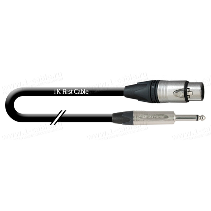 1T-AMBN24-01 - Кабель микрофонный, Basic, XLR3 гнездо > Jack 6,3 mono штекер, разъемы Neutrik