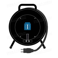 1T-PCRNF1/1P-100 - СИЛОВОЙ кабельный удлинитель на катушке, 1 гнездо SCHUKO > штекер SCHUKO