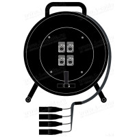 1T-PW4/0RX-100 - 4-кан.(4-IN) студийная АУДИО мультикорная система на катушке (4x XLR3 гнездо)