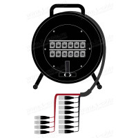 1T-PW8/4RX-100 - 12-кан.(8-IN/4-OUT) студийная АУДИО мультикорная система на катушке барабан