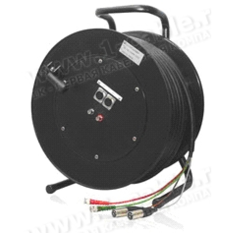 1T-V2/A1SK-050 - 3-кан. АУДІО-ВІДЕО кабельна система на котушці, коса (2x BNC SDI штекер