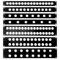 BP-XLR-024 - 19" рековая панель с пробивкой под XLR разъемы D серии, Basic, сталь- 1.5 мм