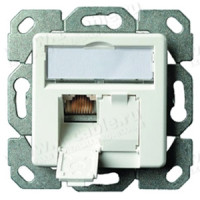 J00020A0389 - Розетка RJ-45 для внутрішнього монтажу, Cat. 5e, 2 роз'єми, колір білий, RAL 9010