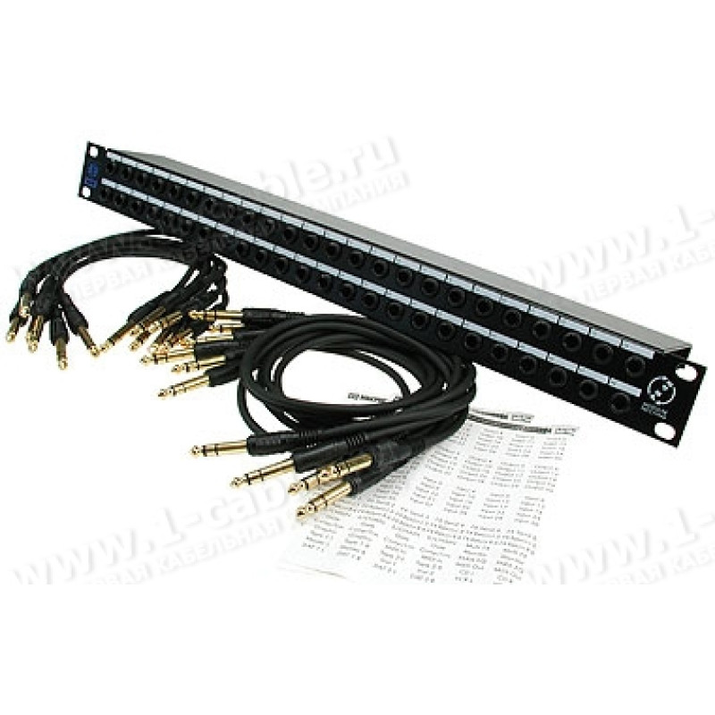PB48SW - 19" модульна комутаційна панель; 1U, 48 Jack Plugs, 48 x Jack Plugs 6,3mm