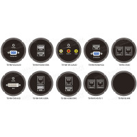 TB-RM-2RJ45 Модуль для блоків аудіо-відео-мультимедіа розеток, серія Round Modular, прохідний адаптер