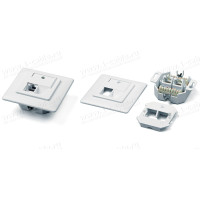 WP1E-8P8C-C6-WH - Розетка RJ-45 для внутрішнього монтажу, Cat. 6, 1 роз'єм, колір-білий, Hyperline