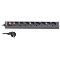 ACD-19-6SH - Блок розеток 19" с выключателем и световой индикацией, 6 розеток Schuko