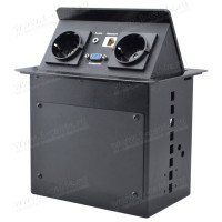 TB-FC-SM4 - Система настольного коммутационного люка для одного рабочего места, с поднимающейся над столом панелью