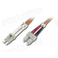 1T-FO2-2x50/125-SC>LC-25 Кабель комутаційний, оптичний, SC штекер > LC штекер, багатомодове волокно, дуплекс