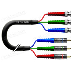 1T-IV6-01 Кабель видео компонентный RGB, Install, 3х RCA штекер > 3х BNC штекер, диаметр- 12 мм