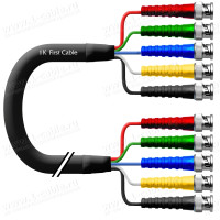 1T-IVGA5-001 Кабель видео компонентный RGBHV, Install, 75 Ом, 5x BNC штекер > 5х BNC штекер, диаметр- 15 мм