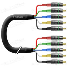 1T-IVGA6-01 Кабель видео компонентный RGBHV, Install, 75 Ом, 5х RCA штекер > 5х RCA штекер, диаметр- 15 мм