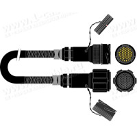 1T-PF16TT-010 16-кан. студійний аудіомультикорний кабель, Tourline 54-пін штекер > Tourline 54-пін