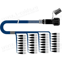 1T-PS24/8TX-04 32-кан.(24-IN/8-OUT) туровий аудіомультикорний кабель, Tourline 100-пін гніздо > коса