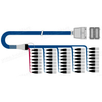 1T-PS32/8HX/F-05 40-кан.(32-IN/8-OUT) туровий аудіомультикорний кабель, Harting 144-пін гніздо