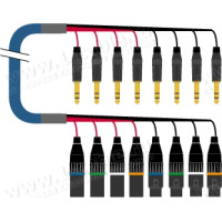 1T-PS8XIN-01 8-кан. туровий X-подібний інсертний аудіокабель, коса (4x XLR3 штекер, 4x XLR3 гніздо)