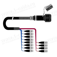 1T-PW0/12TX-03 12-кан.(12-OUT) студійний аудіомультикорний кабель, Tourline 37-пін гніздо