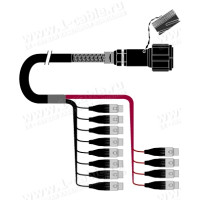 1T-PW0/12TX-02MF 12-кан.(12-OUT) студійний аудіомультикорний кабель, Tourline 37-пін штекер