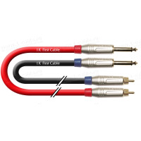 1T-A5-02 - Кабель звук стерео, Basic, 2x RCA штекер> 2x Jack 6,3 mono штекер