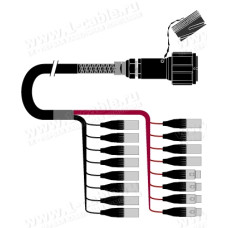 1T-PW12/4TX-02 16-кан.(12-IN/4-OUT) студийный балансный аудиомультикорный кабель, Tourline 54-пин гнездо