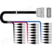 1T-PW20/4HX-02 24-кан.(20-IN/4-OUT) студійний балансний аудіомультикорний кабель, Harting 72-пін гніздо