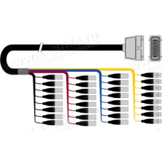 1T-PW24/8HX/M-05 32-кан.(24-IN/8-OUT) студийный аудиомультикорный кабель, Harting 108-пин штекер