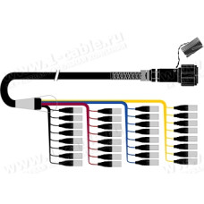 1T-PW32/0TX-02FM 32-кан.(32-IN) студийный аудиомультикорный кабель, Tourline 100-пин гнездо