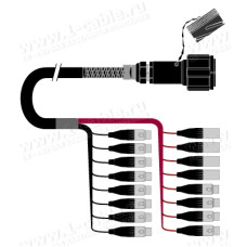 1T-PW4/12TX-02 16-кан.(12-IN/4-OUT) студийный балансный аудиомультикорный кабель