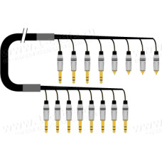 1T-PW4/4JJR-01 8-кан.(4-IN/4-OUT) студийный аудиокабель, коса (4x Jack 6.3 мм стерео штекер