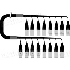 1T-PW4/4XX-01 8-кан.(4-IN/4-OUT) студийный аудиокабель, коса (4x XLR3 штекер, 4x XLR3 гнездо)