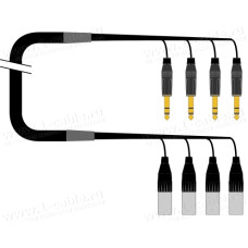 1T-PW4JXIN-01 4-кан. студийный инсертный аудиокабель, коса (4x XLR3 штекер)