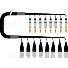 1T-PW4XIN-01 4-кан. студийный X-образный инсертный аудиокабель, коса (4x XLR3 штекер, 4x XLR3 гнездо)