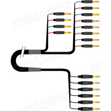 1T-PW6YIN-01 6-кан. студийный Y-образный инсертный аудиокабель, коса (6x Jack 6.3мм стерео штекер)