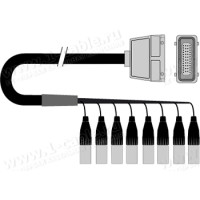 1T-PW8/0HX-02 8-кан.(8-IN) студійний балансний аудіомультикорний кабель, Harting 24-пін гніздо