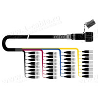 1T-PW8/24TX-02 32-кан.(8-IN/24-OUT) студійний аудіомультикорний кабель, Tourline 100-пін гніздо