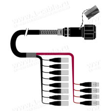 1T-PW8/4TX-02 12-кан.(8-IN/4-OUT) студийный балансный аудиомультикорный кабель, Tourline 37-пин гнездо