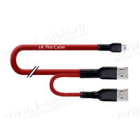 1T-USB-mB-2A-00.5 Кабель USB 2.0 для з'єднання ПК з мобільними пристроями в захисному обплетенні
