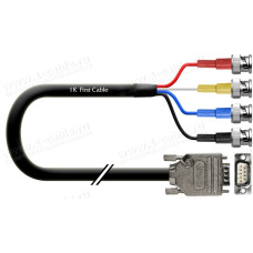 1T-V46-01 Кабель видео компонентный RGBH, 75 Ом, D-Sub 9-пин штекер (экран) > 4х BNC штекер