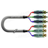 1T-V5-02C Кабель видео компонентный RGB, Hi-Fi, 3х RCA штекер > 3х RCA гнездо, диаметр- 7.5 мм