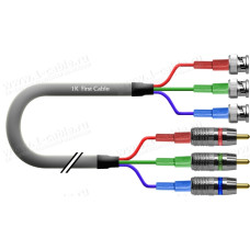 1T-V6-01C Кабель видео компонентный RGB, Hi-Fi, 3х RCA штекер > 3х BNC штекер, диаметр-7.5 мм