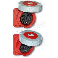 03336 - Встраиваемое приборное гнездо CEE-типа, фланец с 4 отверстиями, защитная крышка