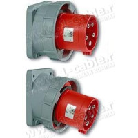 06346 - Накладний приладовий штекер CEE-типу, "Power Twist", IP67, квадр.фланець з 4 отворами