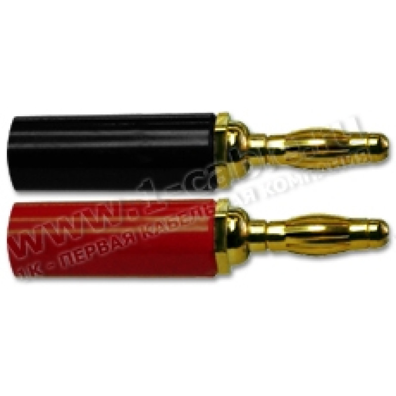 AC-6025-B - Роз'єм "банан", штекер, на кабель перетином 2.5 мм2, чорне маркування