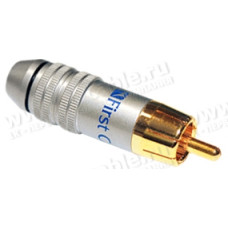 AC-6629-6B - Разъем RCA кабельный, штекер, ц. контакт-пайка, экран-цанговый обжим