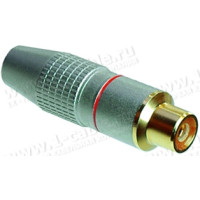 AC-9FGB - Роз'єм RCA кабельний, гніздо, пайка, на кабель діам. до 6.0 мм, чорне маркування