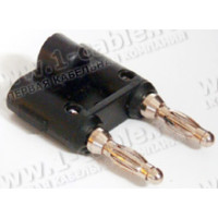 AC-BPD-B - Роз'єм "банан" спарений, штекер, на кабель діам. до 5.0 мм2, чорний корпус